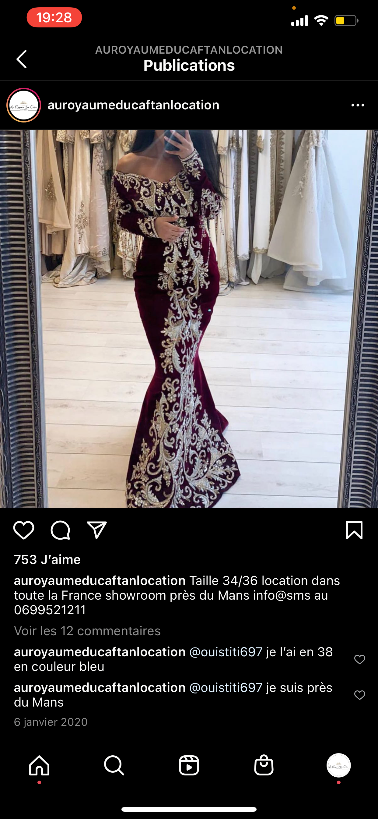 Caftan Elie perlée Bras
